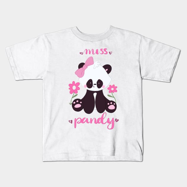 Miss Pandy - Cute Panda Design - Onesie Design- Onesies for Babies Kids T-Shirt by Onyi